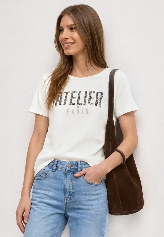T-Shirt mit Rundhals und Frontprint