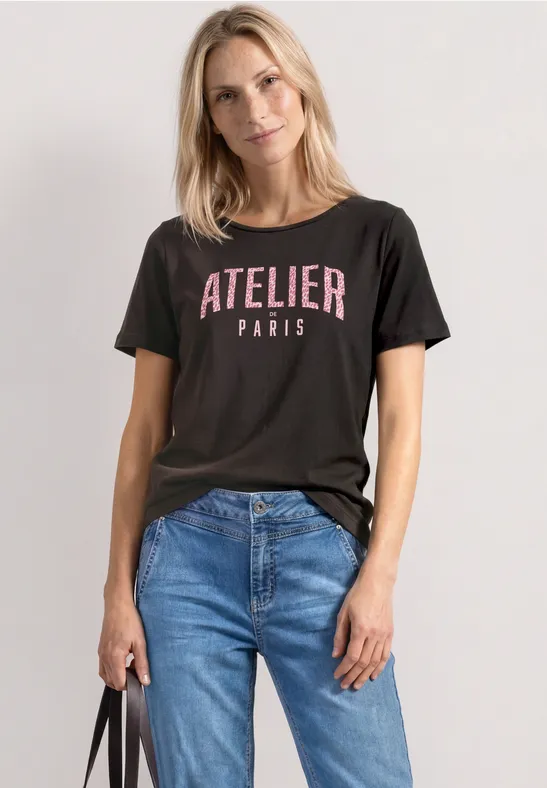 T-Shirt mit Rundhals und Frontprint