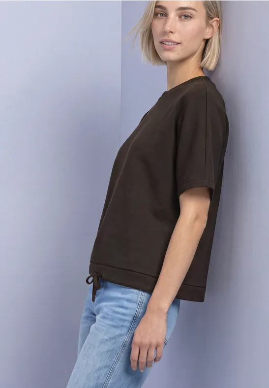 T-Shirt mit Rundhals im Silk-Look