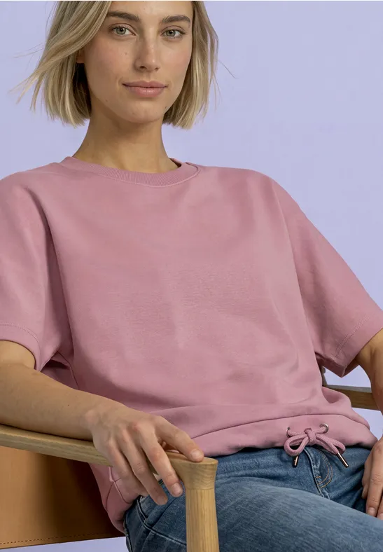 T-Shirt mit Rundhals im Silk-Look