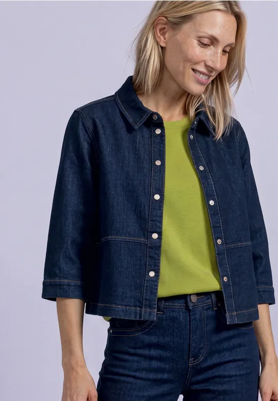 T-Shirt mit Rundhals im Silk-Look
