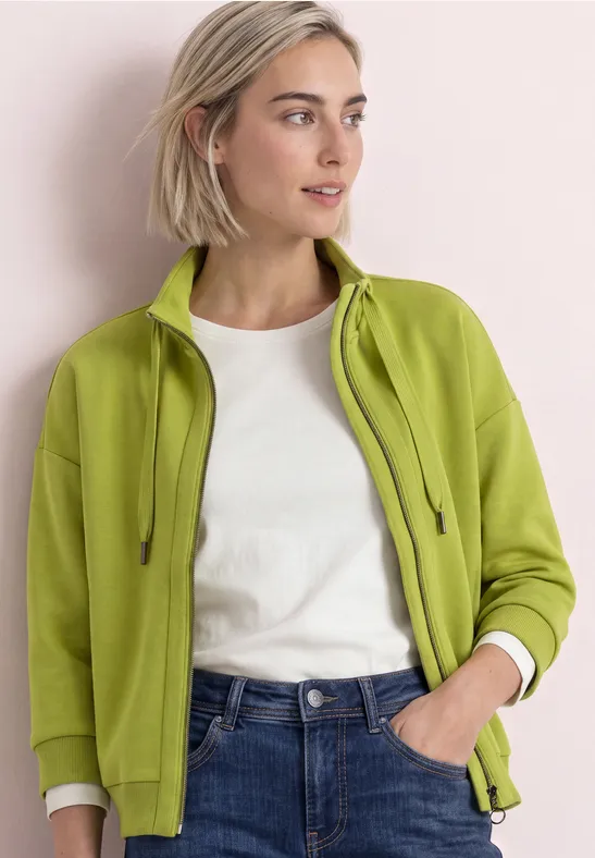 Jacke im Silk-Look mit Rippdetails