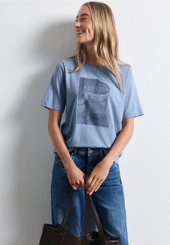 T-Shirt mit Rundhals und Fotoprint
