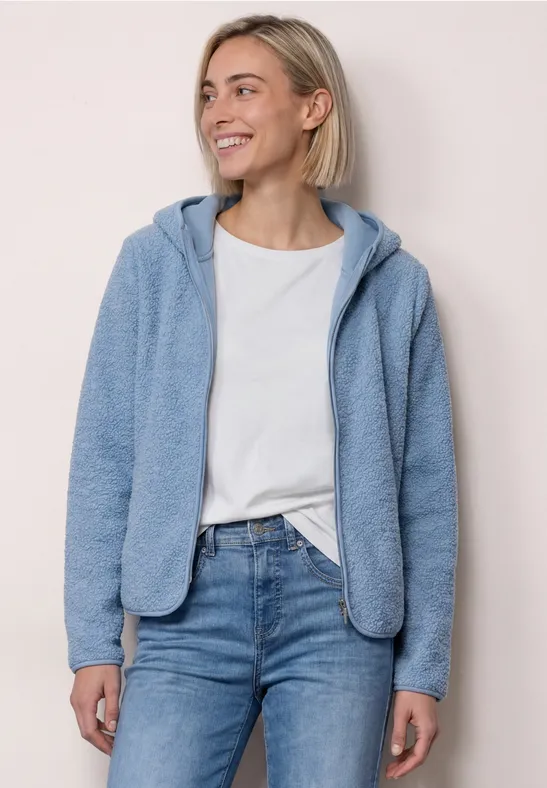 Teddy-Jacke mit Kapuze und Taschen