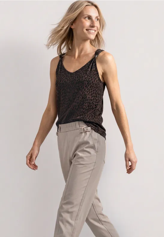 Top mit V-Neck und Dekodetail