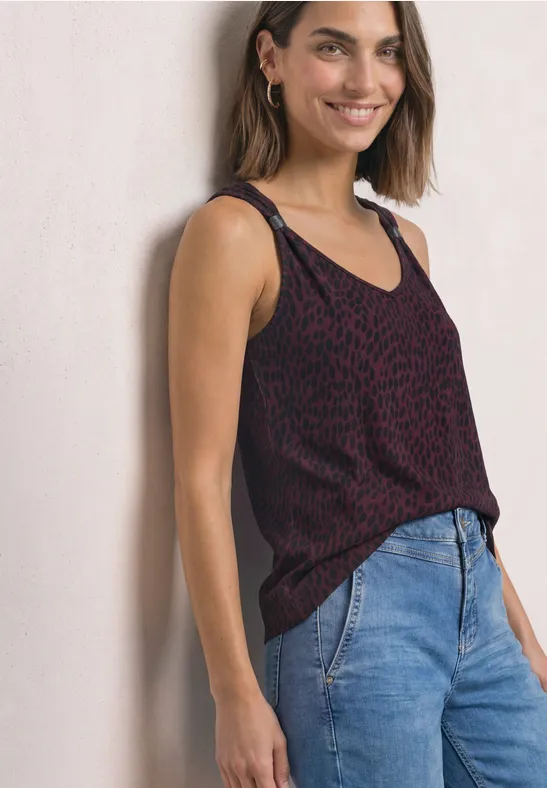 Top mit V-Neck und Dekodetail