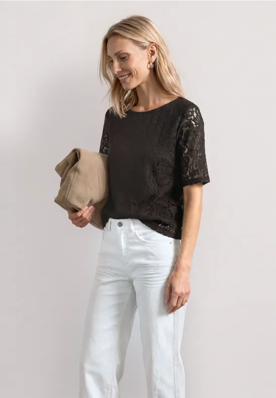2-in-1 T-Shirt aus Spitze mit Innentop