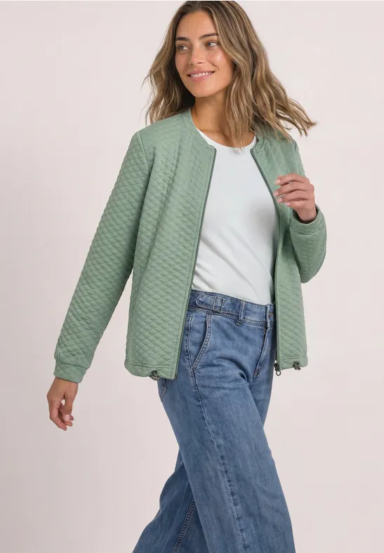 Jacke mit Rundhals und Struktur