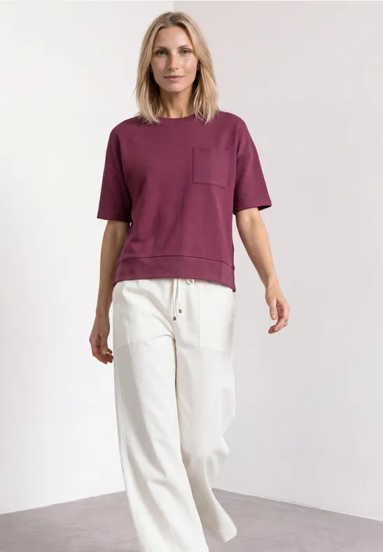 T-Shirt mit Rundhals und Struktur
