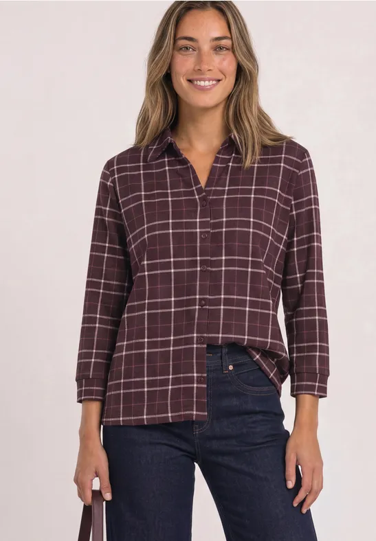 3/4-Arm Shirt aus Jersey im Blusen-Look