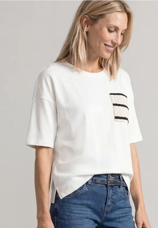 T-Shirt mit Rundhals und Brusttasche