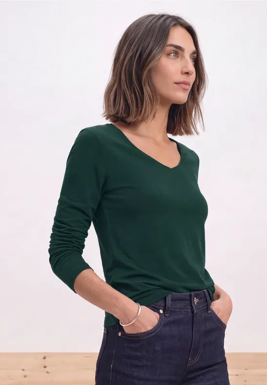 Langarm Shirt mit Carré Ausschnitt