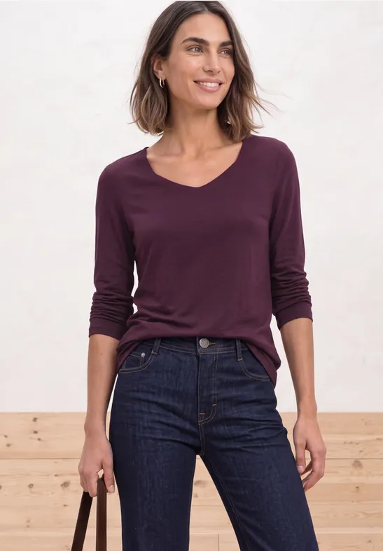 Langarm Shirt mit Carré Ausschnitt
