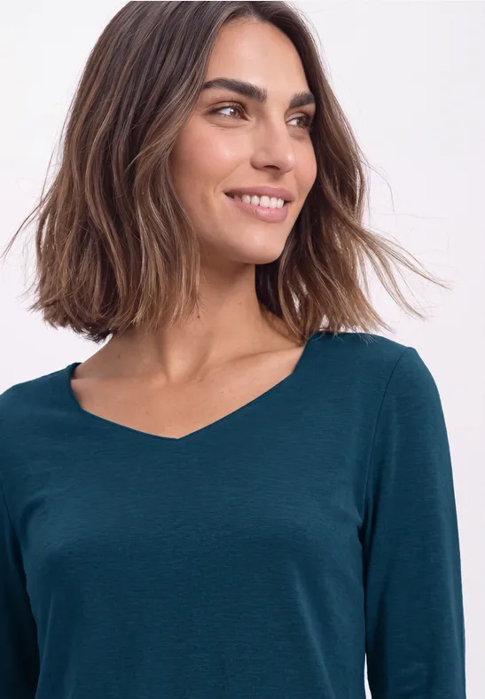 Langarm Shirt mit Carré Ausschnitt