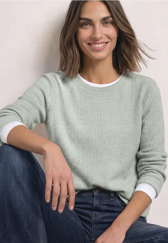 Shirt met lange mouwen en knoopjes aan de zijkant