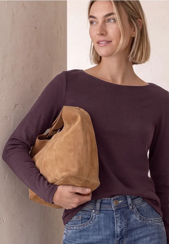 Basic Shirt mit U-Boot-Ausschnitt