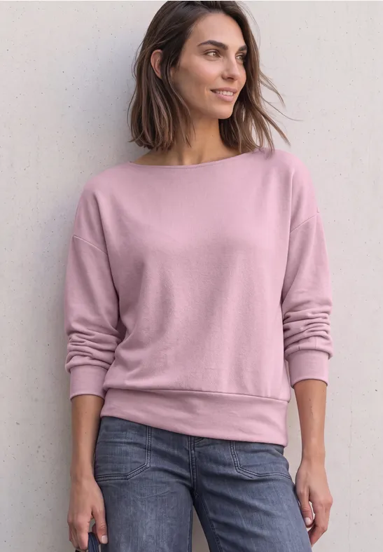 Shirt met gebreide look en vleermuismouwen