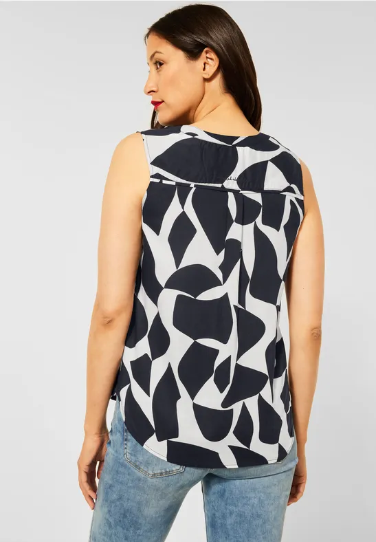 Street One Studio Damen Blusentop Mit Knopfdetail - Leichtes Leinen Top Mit Spaghettiträgern