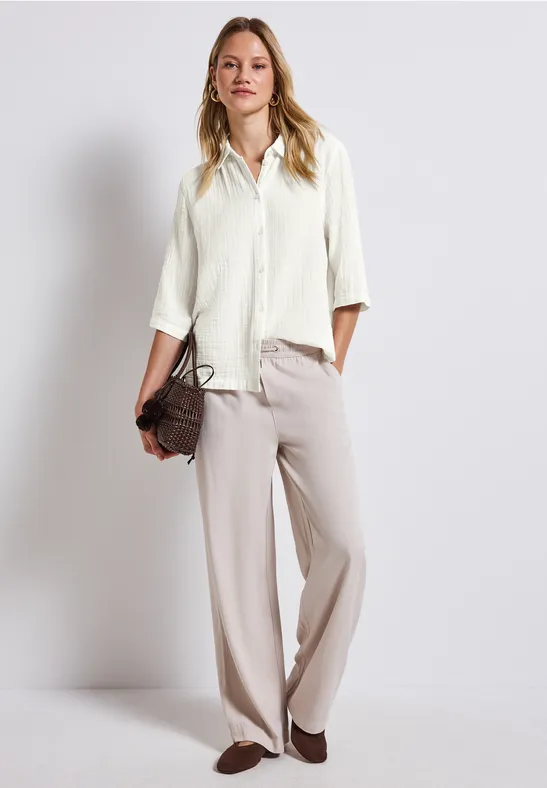 Thumbnail - Street One Frauen Musselin Hemdbluse in Weiß, Gr: 42