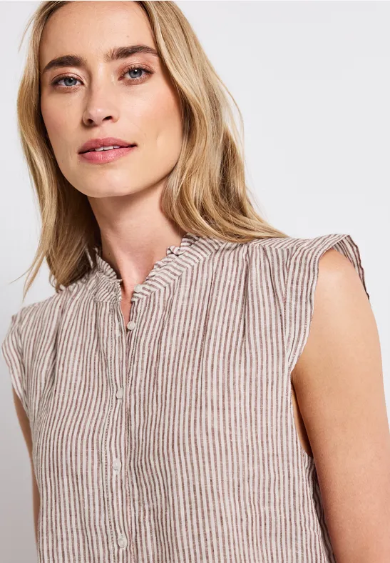 Thumbnail - Ärmellose Leinenbluse