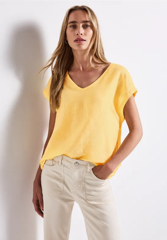 Street One Linnen blouse met linten