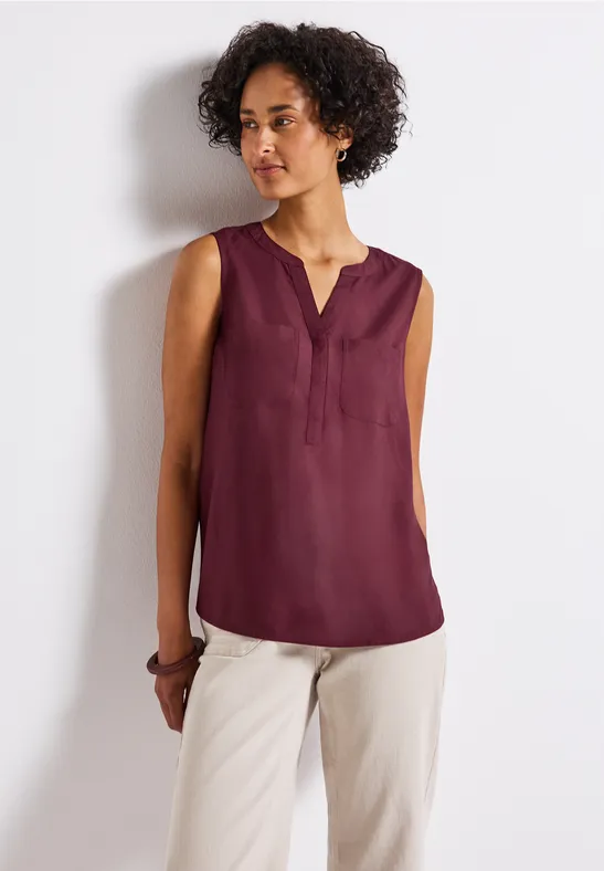 Thumbnail - Street One Frauen Blusentop mit Brusttaschen in Rot, Gr: 40