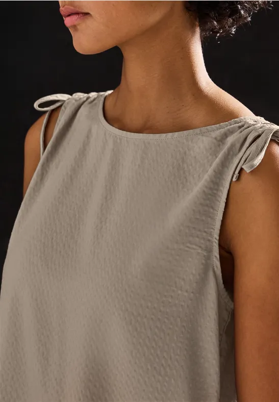 Thumbnail - Street One Frauen Seersucker Blusentop in Beige, Gr: 44