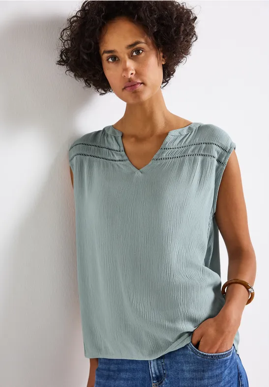 Thumbnail - Street One Crinkle Blusentop mit Tape