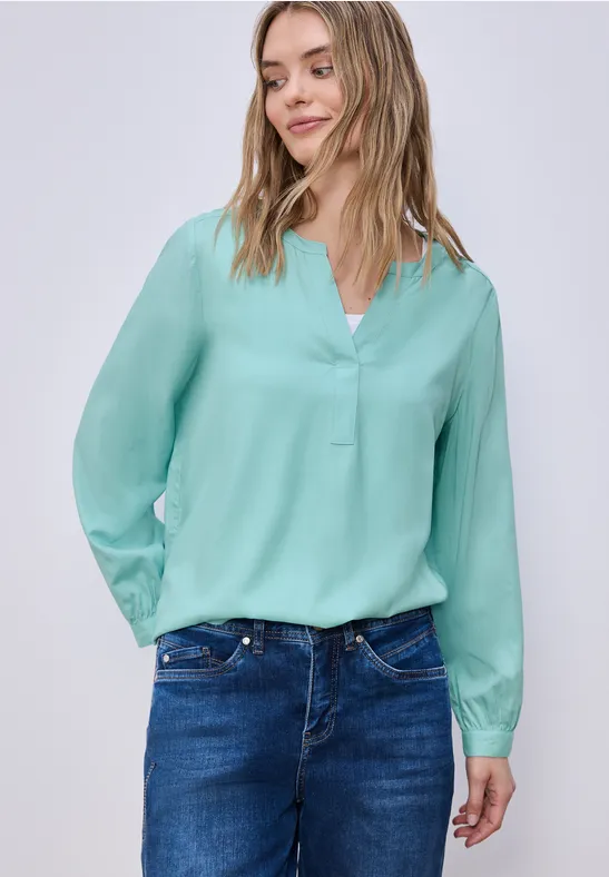 Street One Frauen Split Neck Tunika in Grün, Gr: 34