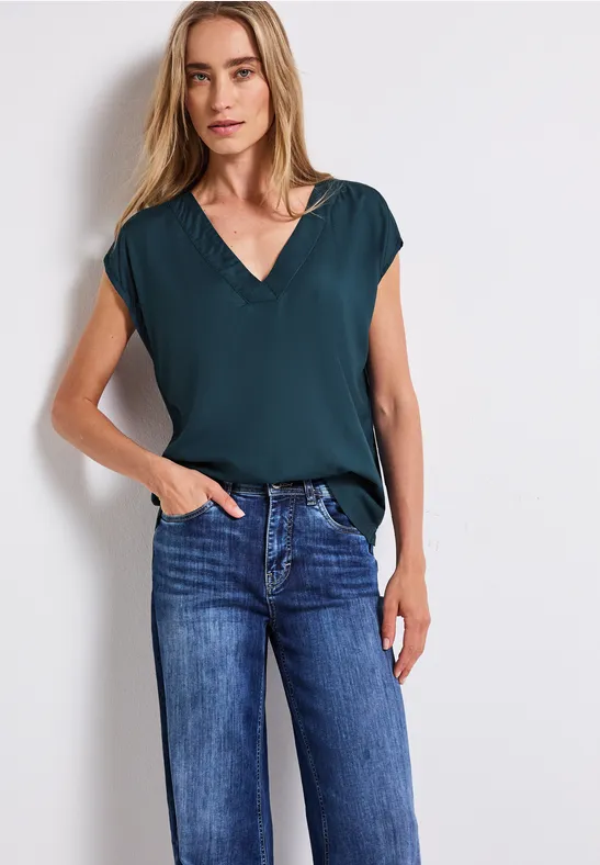 Thumbnail - V-Neck Blusenshirt