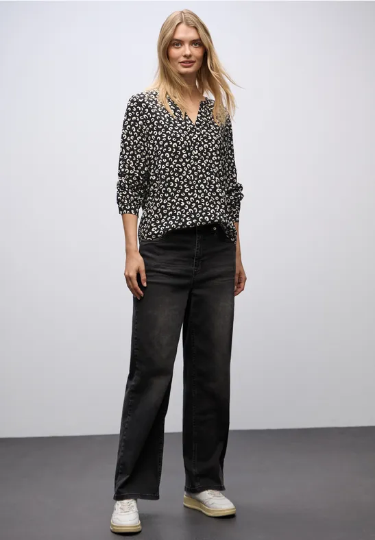 Thumbnail - Street One Frauen Gemusterte Tunika in Schwarz, Gr: 44