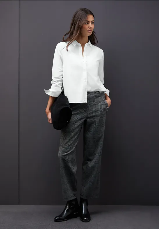 Thumbnail - Street One Frauen Hemdbluse in Unifarbe in Weiß, Gr: 36