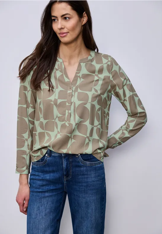 Thumbnail - Street One Frauen Gemusterte Tunika in Grün, Gr: 46