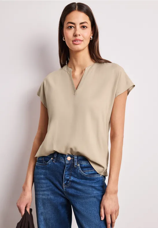 Thumbnail - Street One Dropped Shoulder Bluse mit Split Neck