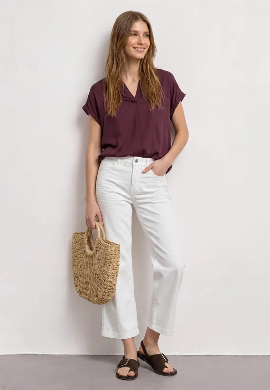 Street One Blouseshirt met overhemdkraag en elastische zoom