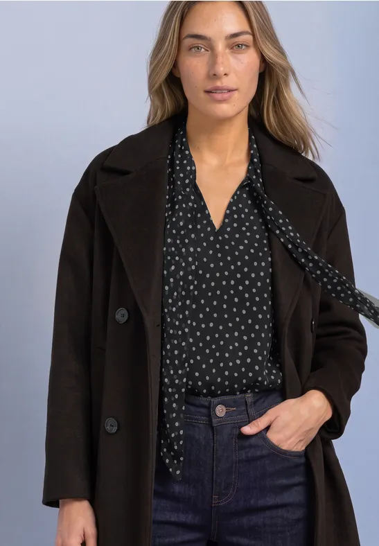 Blusentop aus Chiffon mit Schleifendetail