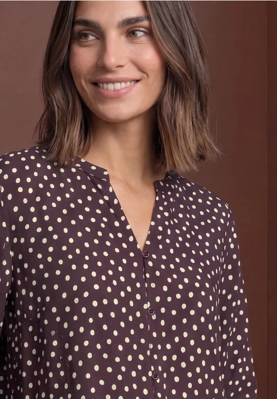 Street One Blouse met splitneck en print