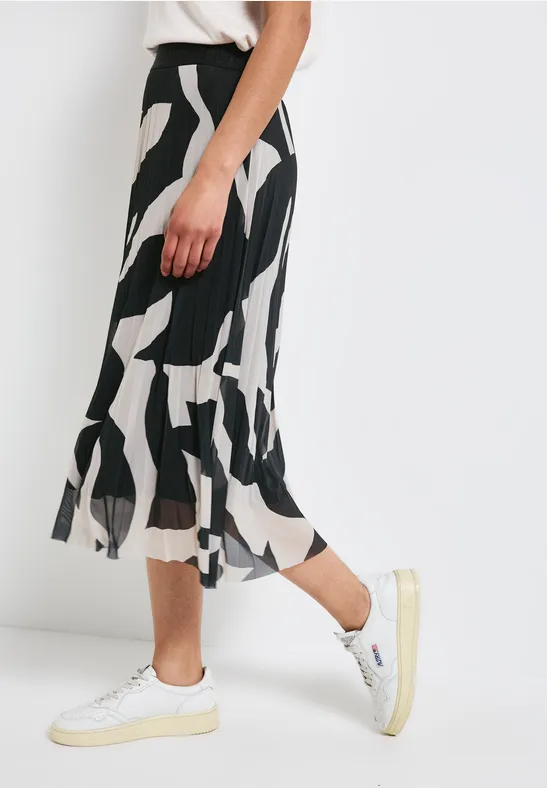 Thumbnail - Street One Frauen Mesh Plissée Rock in Grau, Gr: 46