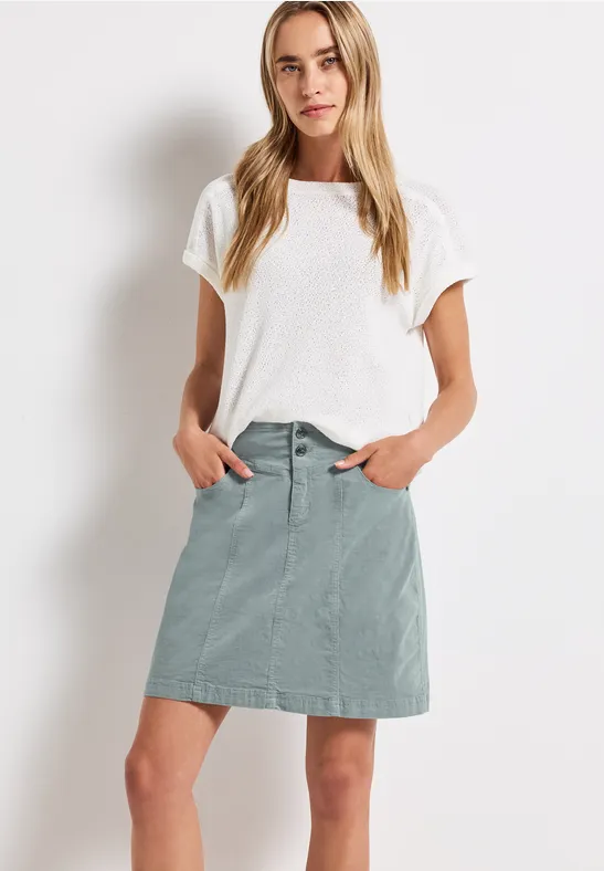 Street One Frauen Cordrock in A-Linie in Blau, Gr: 32