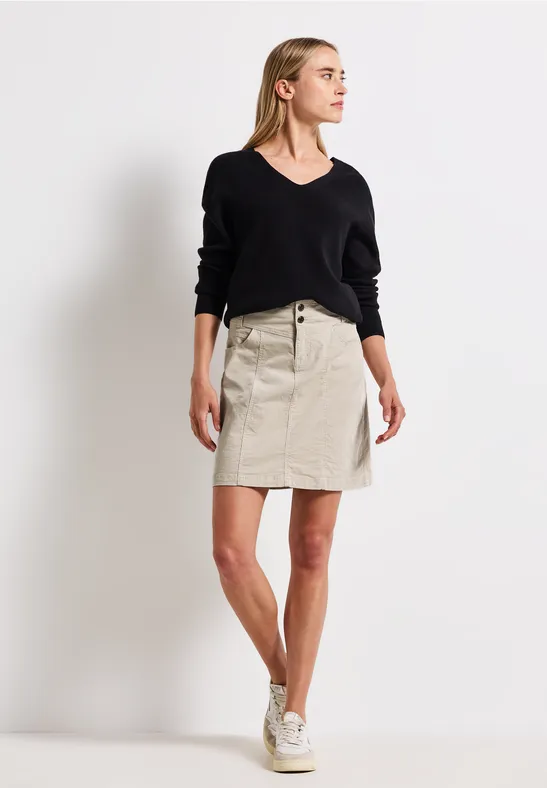 Thumbnail - Street One Frauen Cordrock in A-Linie in Beige, Gr: 38