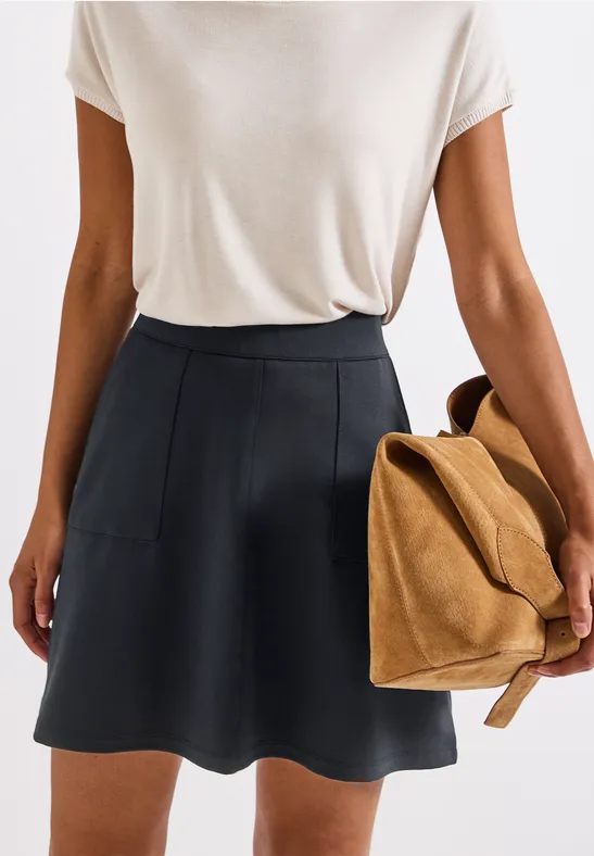 Street One Frauen Rock in Unifarbe in Blau, Gr: 32