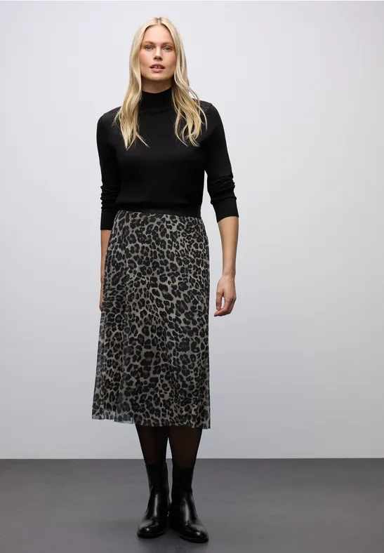 Thumbnail - Street One Frauen Leo Mesh-Rock in Beige, Gr: 38