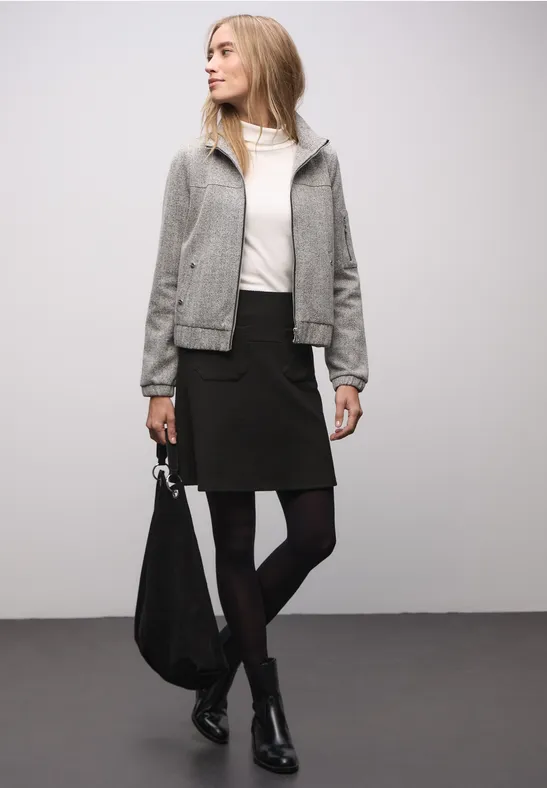 Thumbnail - Street One Frauen Rock mit Struktur in Schwarz, Gr: 42