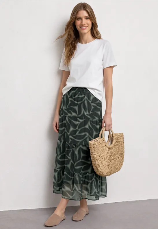 Maxirock aus Chiffon mit Print