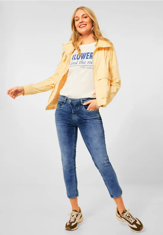 STREET-ONE Jean Coupe Slim De Couleur Pour Femmes En Vert - YORK | STREET- ONE