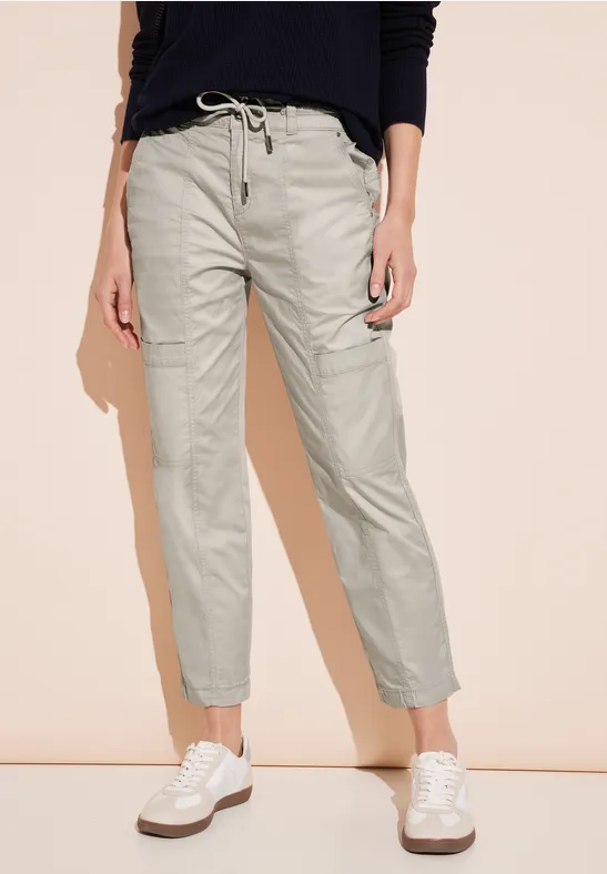 Thumbnail - Street One Frauen Papertouch Hose in Beige, Gr: 32