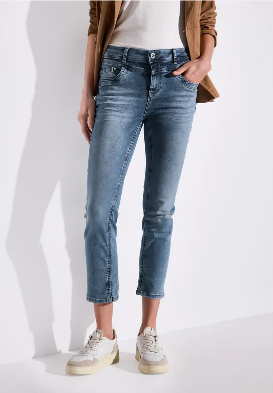 Thumbnail - Street One Frauen 7/8-Jeans im Casual Fit in Blau, Gr: 33