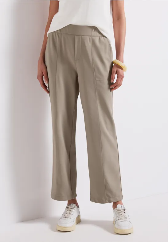 Thumbnail - Street One Frauen Straight Leg Twill-Hose in Grau, Gr: 42
