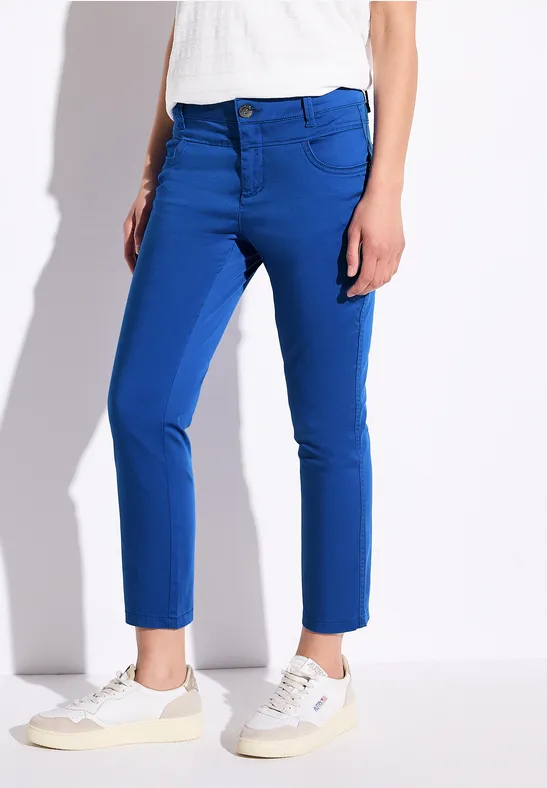 Street One Frauen 7/8-Satinhose in Blau, Gr: 40