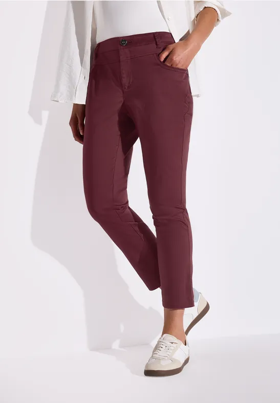 Street One Frauen 7/8-Satinhose in Rot, Gr: 32